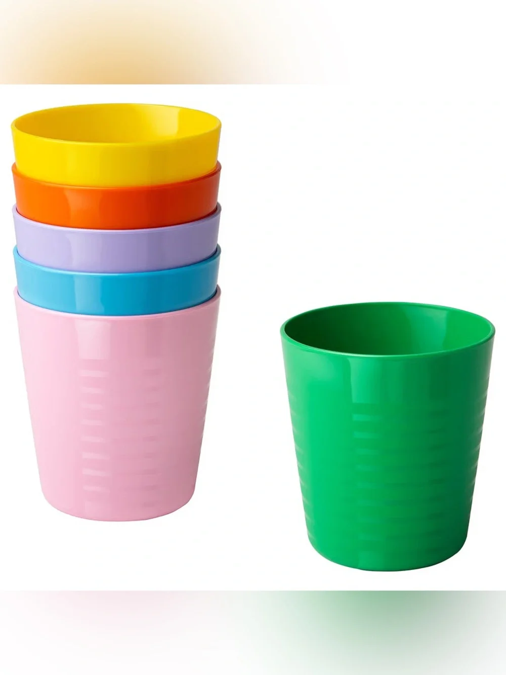 Colorful Stackable Plastic Cups & Bowls - Multicolor Set